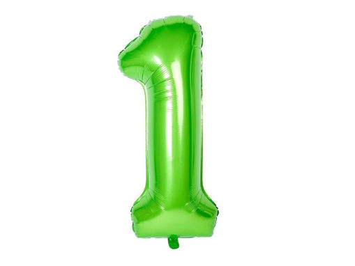 Picture of FOIL BALLOON NUMBER 1 GREEN 40 INCH